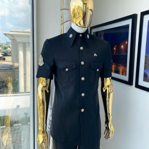 the charcoal black reloaded vintage “havana” french safari suit